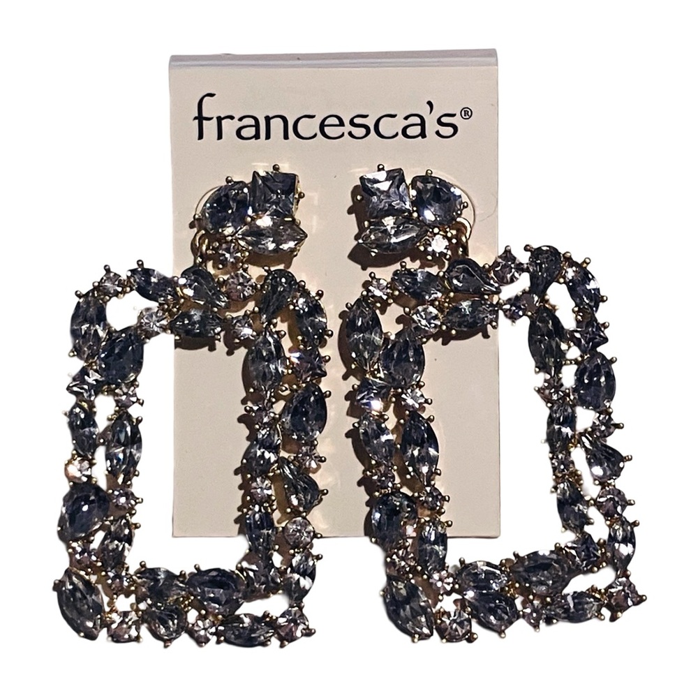 3/$15 Francsca’s Double Rectangular Crystal Drop Earrings